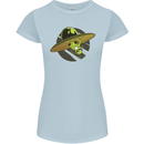 A Funny Alien Stuck in a UFO Flying Saucer Womens Petite Cut T-Shirt Light Blue