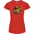 A Funny Alien Stuck in a UFO Flying Saucer Womens Petite Cut T-Shirt Red