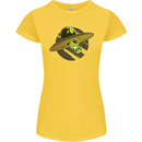A Funny Alien Stuck in a UFO Flying Saucer Womens Petite Cut T-Shirt Yellow