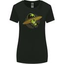 A Funny Alien Stuck in a UFO Flying Saucer Womens Wider Cut T-Shirt Black