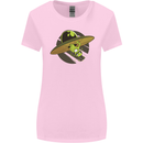 A Funny Alien Stuck in a UFO Flying Saucer Womens Wider Cut T-Shirt Light Pink