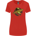 A Funny Alien Stuck in a UFO Flying Saucer Womens Wider Cut T-Shirt Red