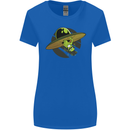 A Funny Alien Stuck in a UFO Flying Saucer Womens Wider Cut T-Shirt Royal Blue
