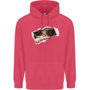 A Funny Cat Peeking From a Ripped Top Childrens Kids Hoodie Heliconia