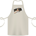 A Funny Cat Peeking From a Ripped Top Cotton Apron 100% Organic Natural
