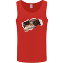 A Funny Cat Peeking From a Ripped Top Mens Vest Tank Top Red