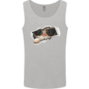 A Funny Cat Peeking From a Ripped Top Mens Vest Tank Top Sports Grey