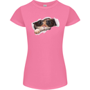 A Funny Cat Peeking From a Ripped Top Womens Petite Cut T-Shirt Azalea