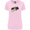 A Funny Cat Peeking From a Ripped Top Womens Wider Cut T-Shirt Light Pink