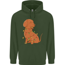 A Funny Christmas Tree Dachshund Childrens Kids Hoodie Forest Green