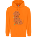 A Funny Christmas Tree Dachshund Childrens Kids Hoodie Orange