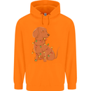 A Funny Christmas Tree Dachshund Childrens Kids Hoodie Orange
