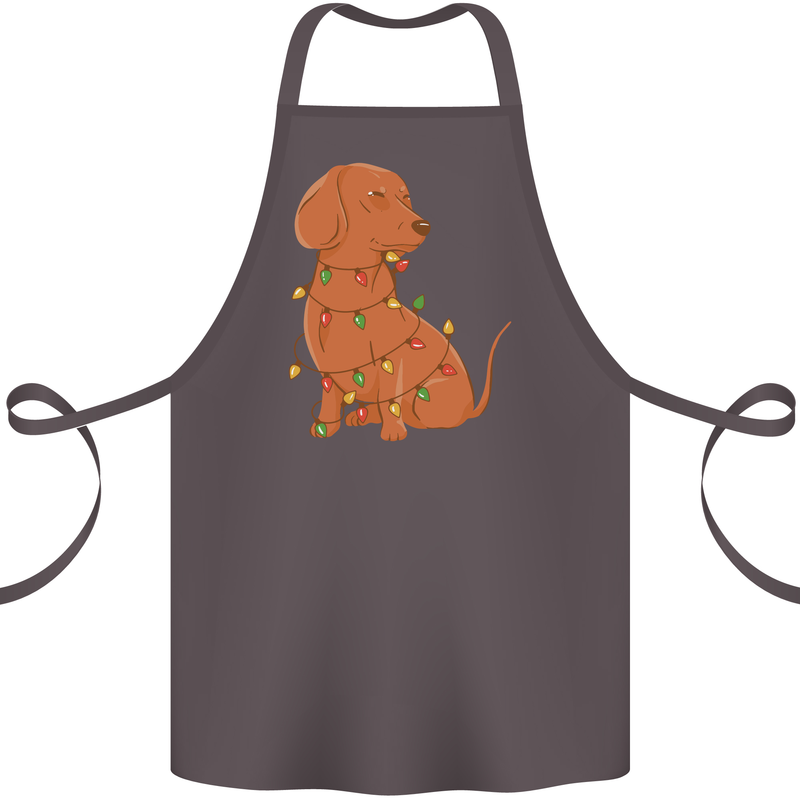 A Funny Christmas Tree Dachshund Cotton Apron 100% Organic Dark Grey