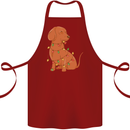 A Funny Christmas Tree Dachshund Cotton Apron 100% Organic Maroon