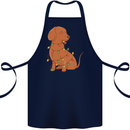 A Funny Christmas Tree Dachshund Cotton Apron 100% Organic Navy Blue