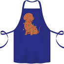 A Funny Christmas Tree Dachshund Cotton Apron 100% Organic Royal Blue