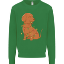A Funny Christmas Tree Dachshund Kids Sweatshirt Jumper Irish Green
