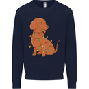 A Funny Christmas Tree Dachshund Kids Sweatshirt Jumper Navy Blue