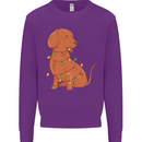 A Funny Christmas Tree Dachshund Kids Sweatshirt Jumper Purple