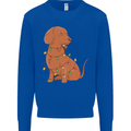 A Funny Christmas Tree Dachshund Kids Sweatshirt Jumper Royal Blue