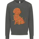 A Funny Christmas Tree Dachshund Kids Sweatshirt Jumper Storm Grey