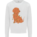 A Funny Christmas Tree Dachshund Kids Sweatshirt Jumper White