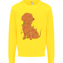 A Funny Christmas Tree Dachshund Kids Sweatshirt Jumper Yellow