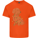 A Funny Christmas Tree Dachshund Kids T-Shirt Childrens Orange