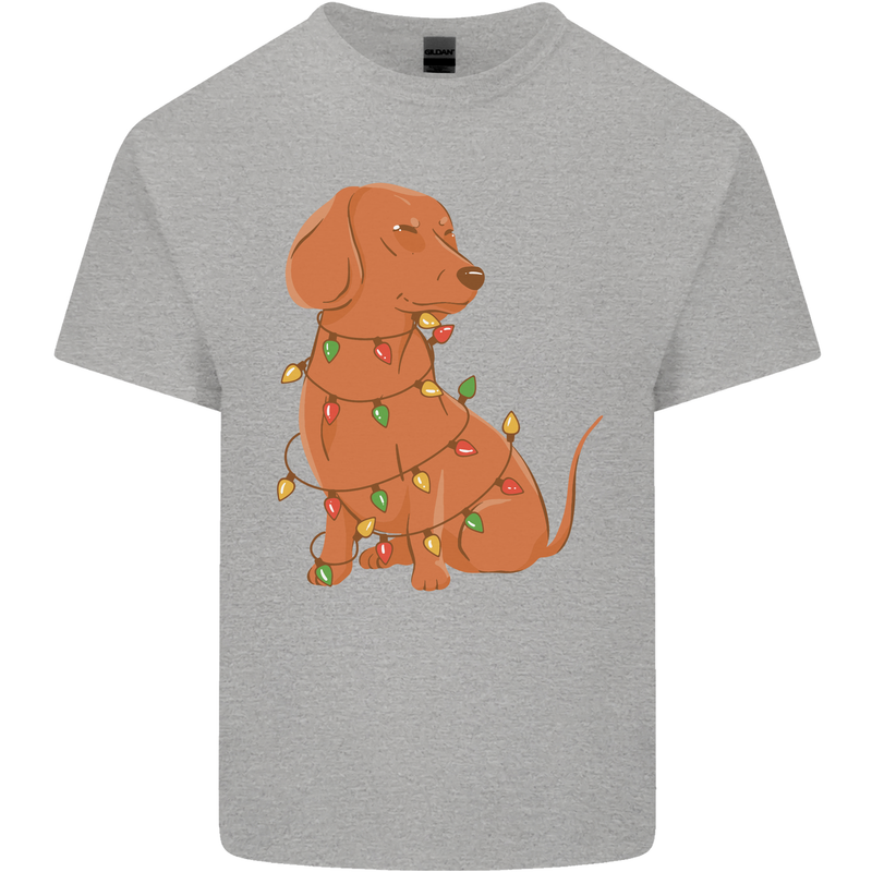 A Funny Christmas Tree Dachshund Kids T-Shirt Childrens Sports Grey
