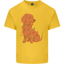 A Funny Christmas Tree Dachshund Kids T-Shirt Childrens Yellow