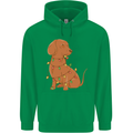 A Funny Christmas Tree Dachshund Mens 80% Cotton Hoodie Irish Green