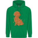A Funny Christmas Tree Dachshund Mens 80% Cotton Hoodie Irish Green