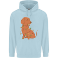 A Funny Christmas Tree Dachshund Mens 80% Cotton Hoodie Light Blue
