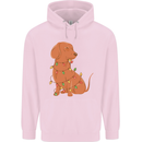 A Funny Christmas Tree Dachshund Mens 80% Cotton Hoodie Light Pink