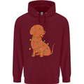 A Funny Christmas Tree Dachshund Mens 80% Cotton Hoodie Maroon