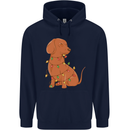 A Funny Christmas Tree Dachshund Mens 80% Cotton Hoodie Navy Blue