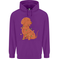 A Funny Christmas Tree Dachshund Mens 80% Cotton Hoodie Purple