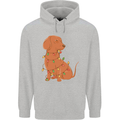 A Funny Christmas Tree Dachshund Mens 80% Cotton Hoodie Sports Grey