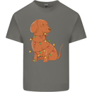 A Funny Christmas Tree Dachshund Mens Cotton T-Shirt Tee Top Charcoal