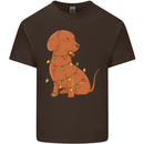 A Funny Christmas Tree Dachshund Mens Cotton T-Shirt Tee Top Dark Chocolate