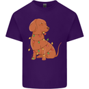 A Funny Christmas Tree Dachshund Mens Cotton T-Shirt Tee Top Purple