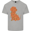 A Funny Christmas Tree Dachshund Mens Cotton T-Shirt Tee Top Sports Grey