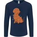 A Funny Christmas Tree Dachshund Mens Long Sleeve T-Shirt Navy Blue