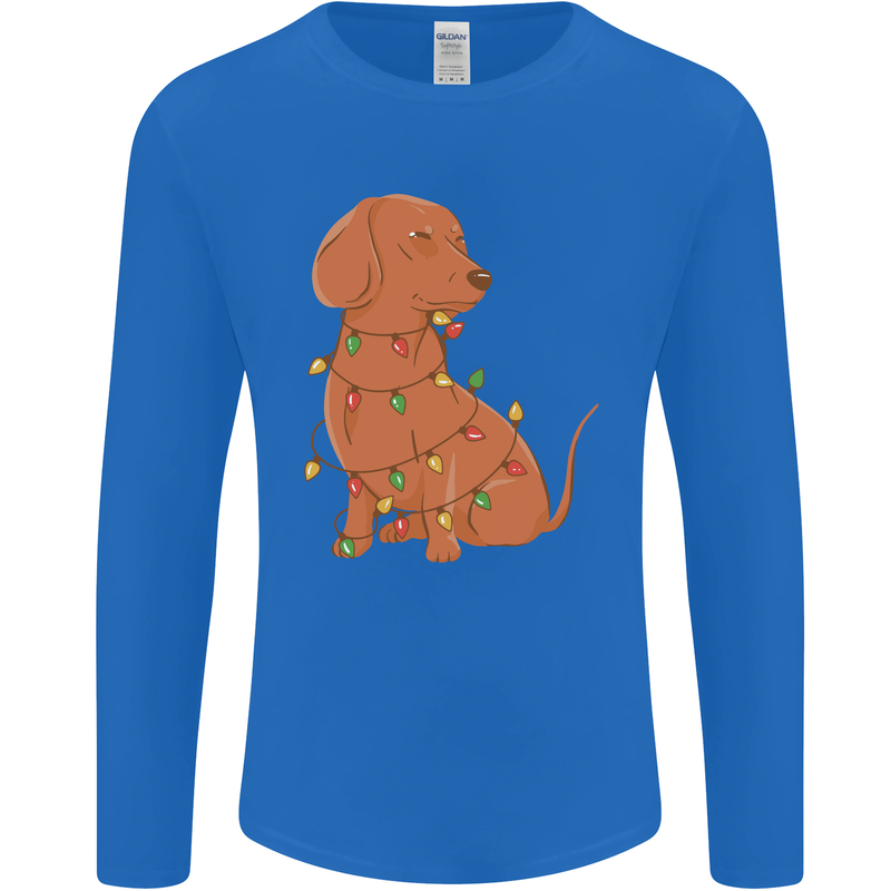 A Funny Christmas Tree Dachshund Mens Long Sleeve T-Shirt Royal Blue