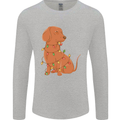 A Funny Christmas Tree Dachshund Mens Long Sleeve T-Shirt Sports Grey