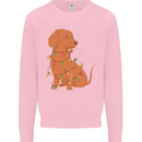 A Funny Christmas Tree Dachshund Mens Sweatshirt Jumper Light Pink