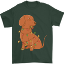 A Funny Christmas Tree Dachshund Mens T-Shirt 100% Cotton Forest Green