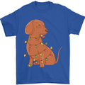A Funny Christmas Tree Dachshund Mens T-Shirt 100% Cotton Royal Blue