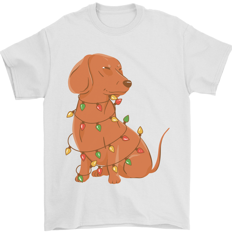 A Funny Christmas Tree Dachshund Mens T-Shirt 100% Cotton White