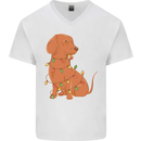 A Funny Christmas Tree Dachshund Mens V-Neck Cotton T-Shirt White